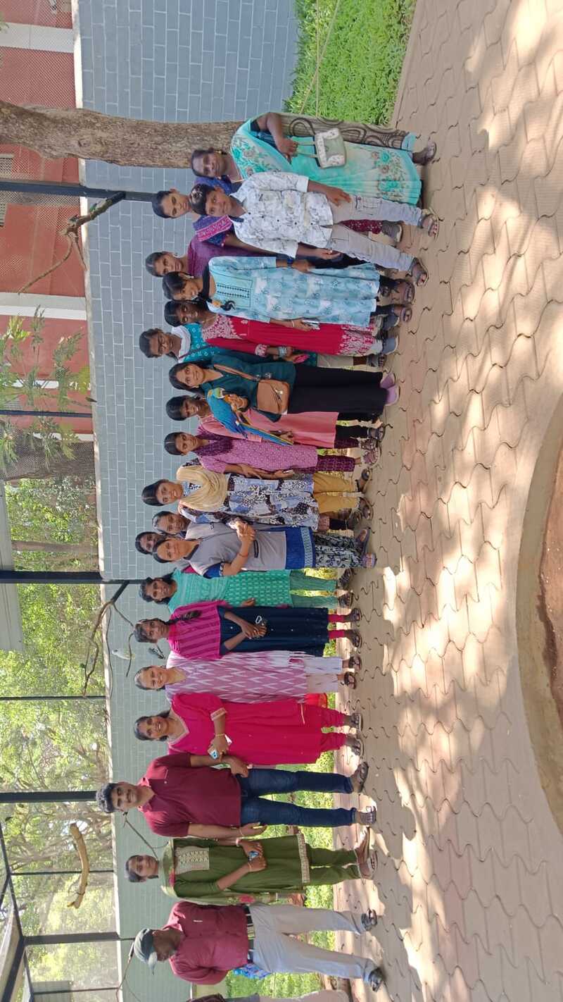 Group photo of students from Thaaikarangal Charitable Trust along with staff and volunteers during their field trip to Rajali Birds Park, Thanjavur, on 19 April 2026. The participants stand together outdoors after an enriching sensory experience where vision-disabled students connected with birds and nature through touch, sound, and interaction. Group photo of students from Thaaikarangal Charitable Trust along with staff and volunteers during their field trip to Rajali Birds Park, Thanjavur, on 19 April 2026. The participants stand together outdoors after an enriching sensory experience where vision-disabled students connected with birds and nature through touch, sound, and interaction.